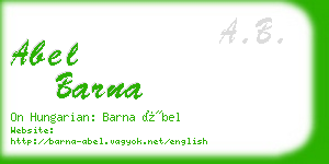 abel barna business card